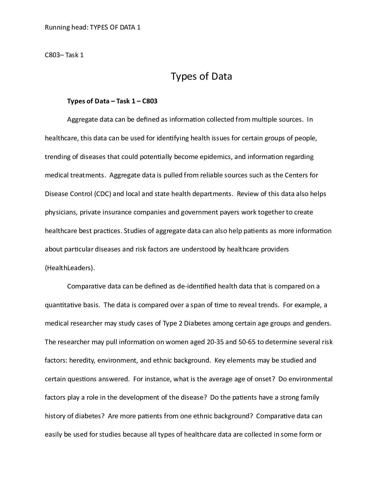 Preview image of C803_Task_1_Paper_1.docx  C803â€“ Task 1  Types of Data  Types of Data â€“ Task 1 â€“ C803 document